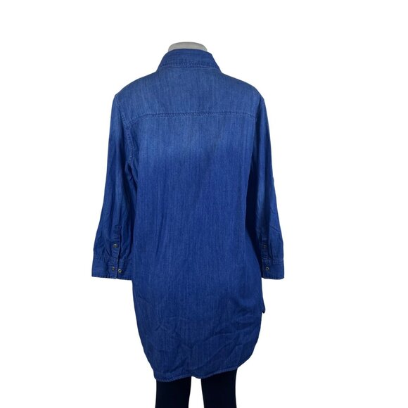 Carry On River Blues Women’s Blue Chambray Long Sleeve Tunic Shirt Size XL - New - Picture 3 of 9